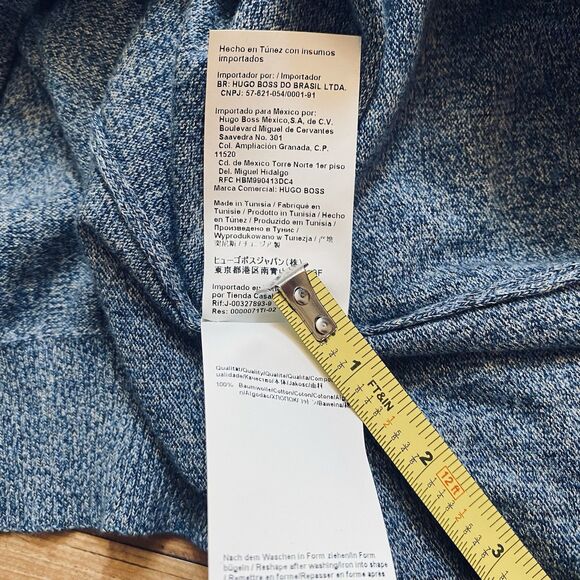 NWT HUGO BOSS Black Label Mens L Blue Slim Fit V-Neck Knit Sweater Jumper Preppy - Picture 9 of 16